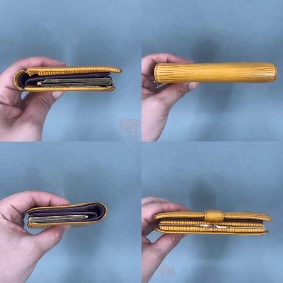 Louis Vuitton Womens Wallet Yellow Epi Kiss Lock Authentic Bold Maximalist Logo - Picture 6 of 11